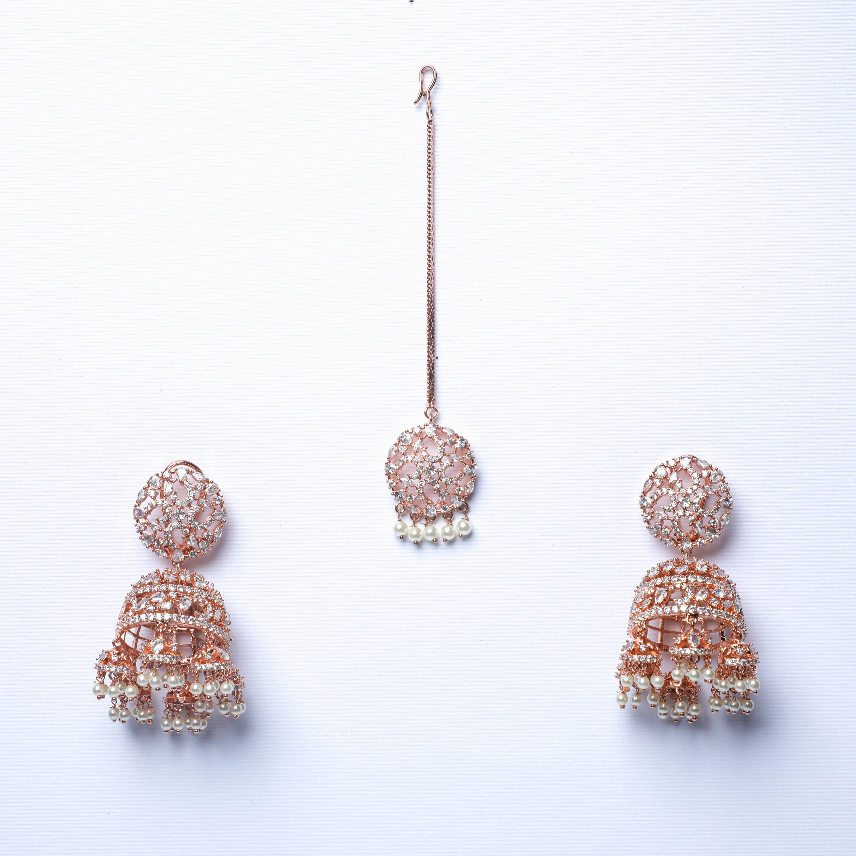 Timeless Diamond Jhumka Tika Duo